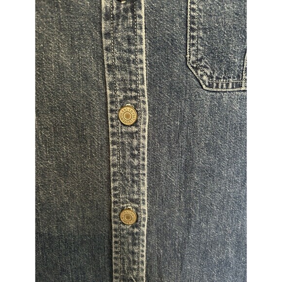 Ralph Lauren Vintage Denim Cotton Button Midi Dress Size Medium Western Chic - Picture 10 of 10